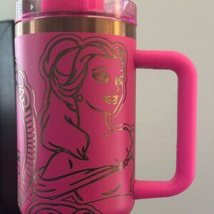 40 oz handmade designed tumbler with beautiful color of Pink Belle